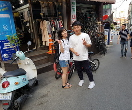오늘은 일본 친구분과 한강라이딩 하러 오셧네요.